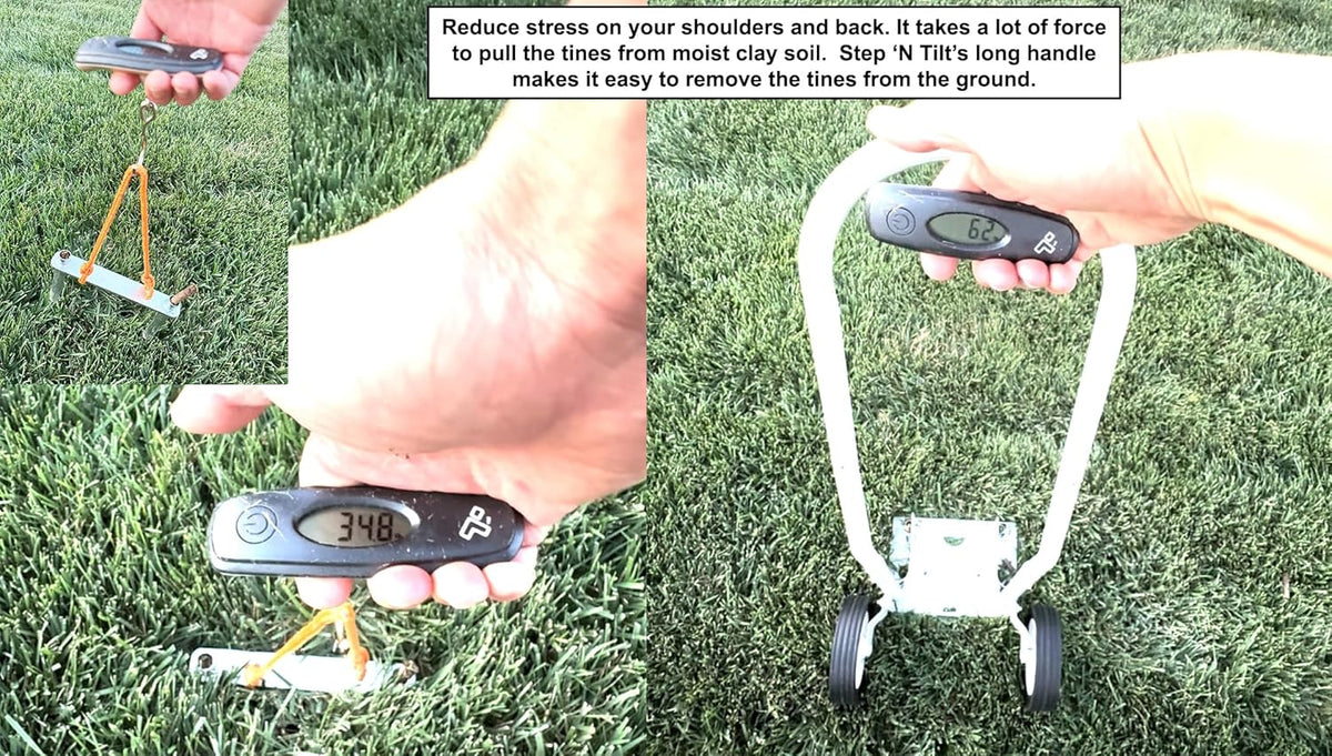 Step 'N Tilt Lawn Aerator Version 4 Kit (4.5 Inch Extra Long Coring Tines Without Container)