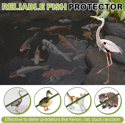 Koi Pond Netting Kit 19.7x19.7ft, Heavy-Duty Pe, Bird Deer Fence Netting, Durable Net Cover for