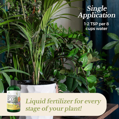 Professional Liquid Indoor Plant Fertilizer | 3-1-2 Concentrate for Plants and Flowers |