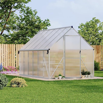 8'X12' Aluminum-Framed Polycarbonate Greenhouse, Heavy Duty Polycarbonate Greenhouse with Quick