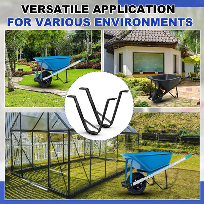 4 Pcs Heavy-Duty Steel Wheelbarrow Stands Trolley Replacement Parts Wheel Barrel Carretilla Bracket