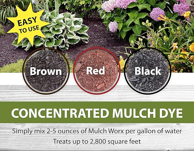 Sanco Industries MulchWorx Brown Mulch Color Concentrate - 2,800 Sq. Ft. - Rich Dark Brown Mulch