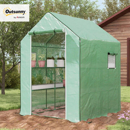 Outsunny 4.6' x 4.7' Portable Greenhouse, Water/UV Resistant Walk-in Small Outdoor Green House with