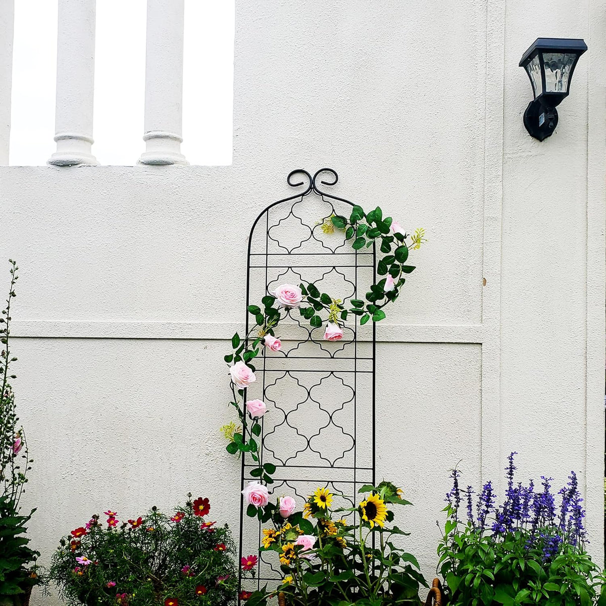 Garden Trellis for Vines and Climbing Plants Outdoor, Iron Wire Lattices Grid Panels for Potted