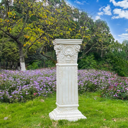 Large 35.5" Vintage Weathered Corinthian Column Pillar with Base Pedestal Magnesium Oxide Ideal for