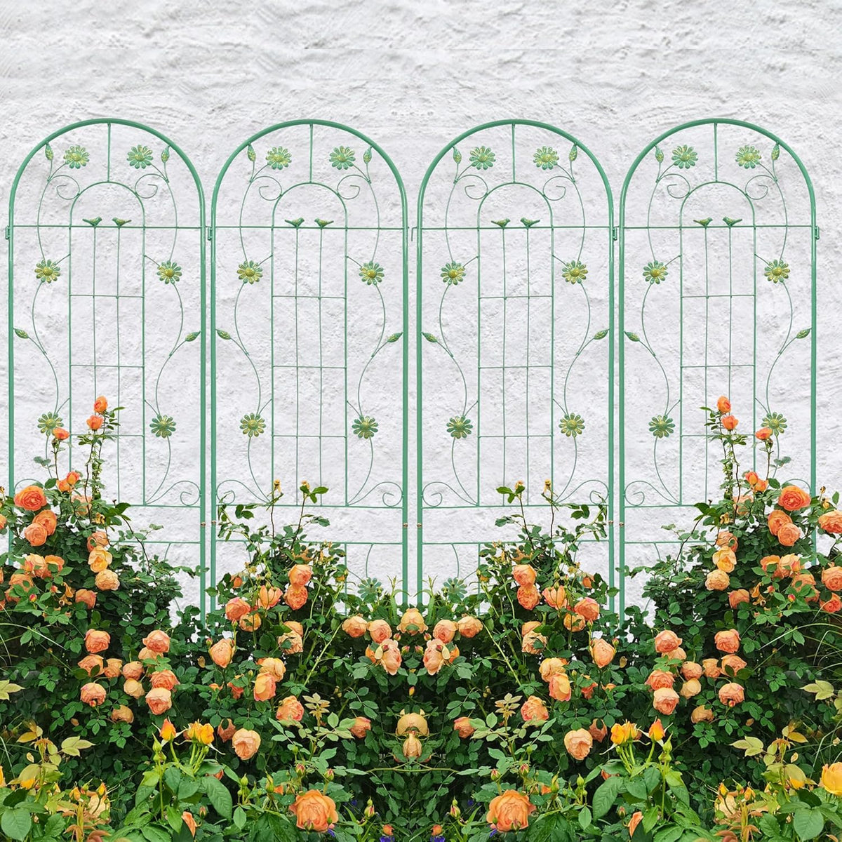 4 Pack Metal Garden Trellis 86.7" H Garden Fence Rustproof Trellis for Climbing Plants Support