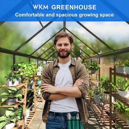 WKM 5.9x10.9 FT Greenhouse for Outdoors, Quick-fit Structure Greenhouse with Window for