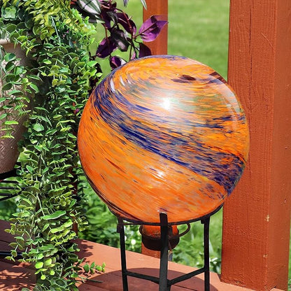 Sunnydaze 10-Inch Gazing Ball for Garden - Glass Gazing Globe for Outside - Garden Orb Yard Decor