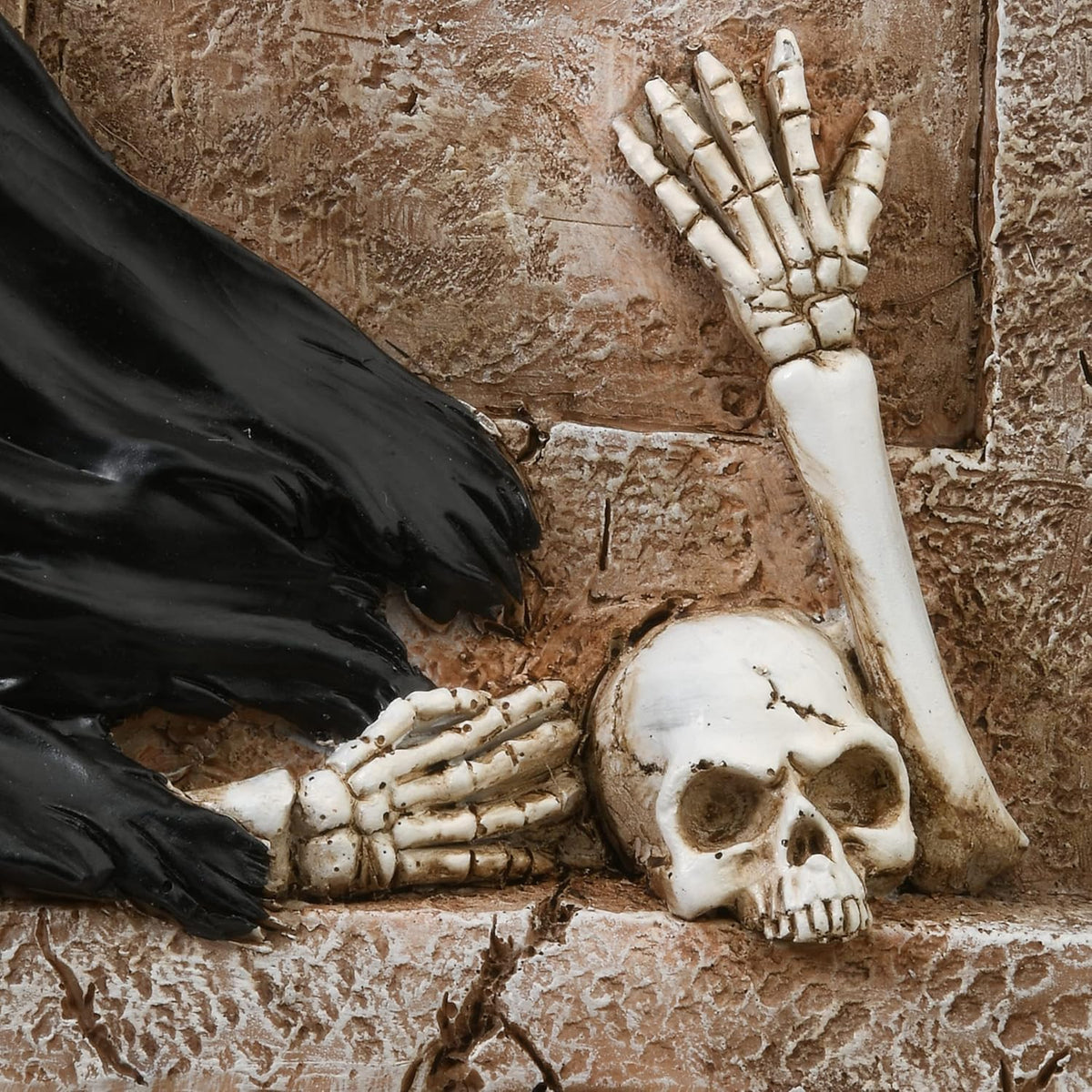 National Tree Company Skeleton Grim Reaper Standing with a Gravestone Decoration, Halloween