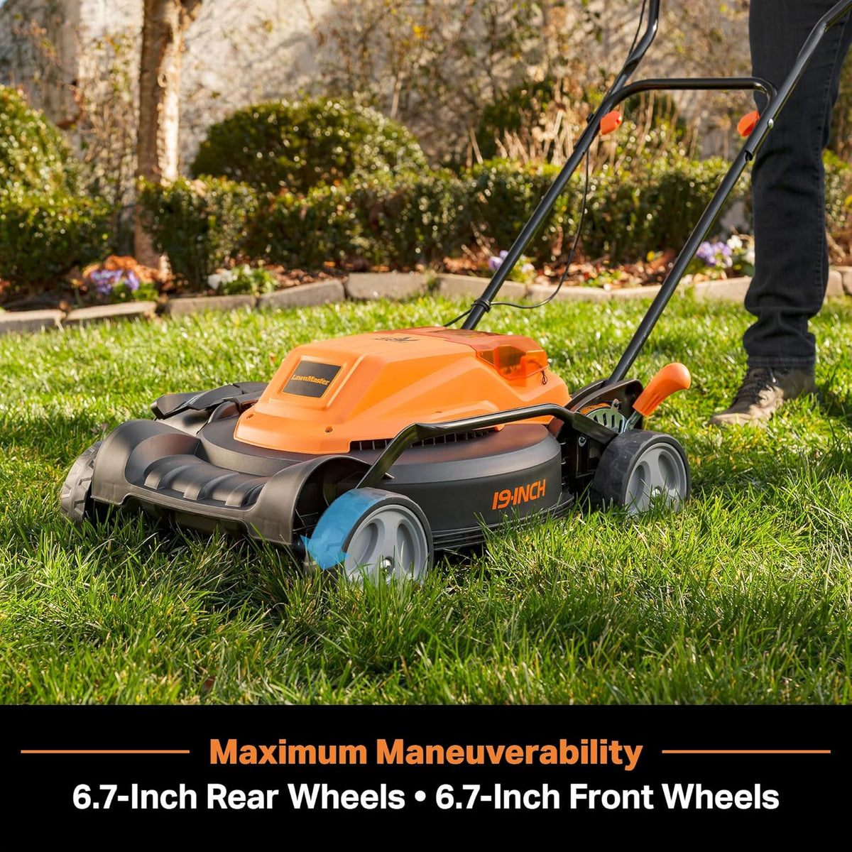 LawnMaster CLMF4819X 19-inch Brushless Cordless Mower with 2X24V MAX* 4.0Ah Battery and a Dual
