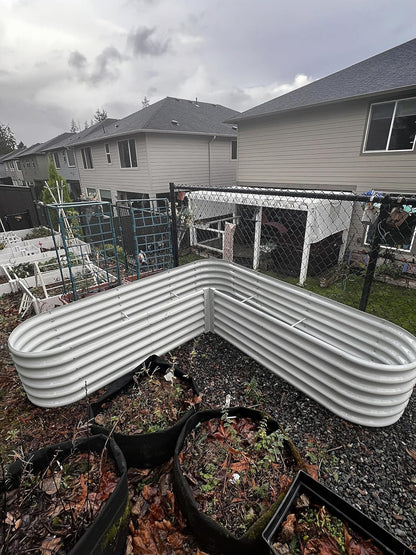 A ANLEOLIFE 14-Pack Deep Root Galvanized Raised Garden Beds Outdoor for Planting Vegetables Flowers