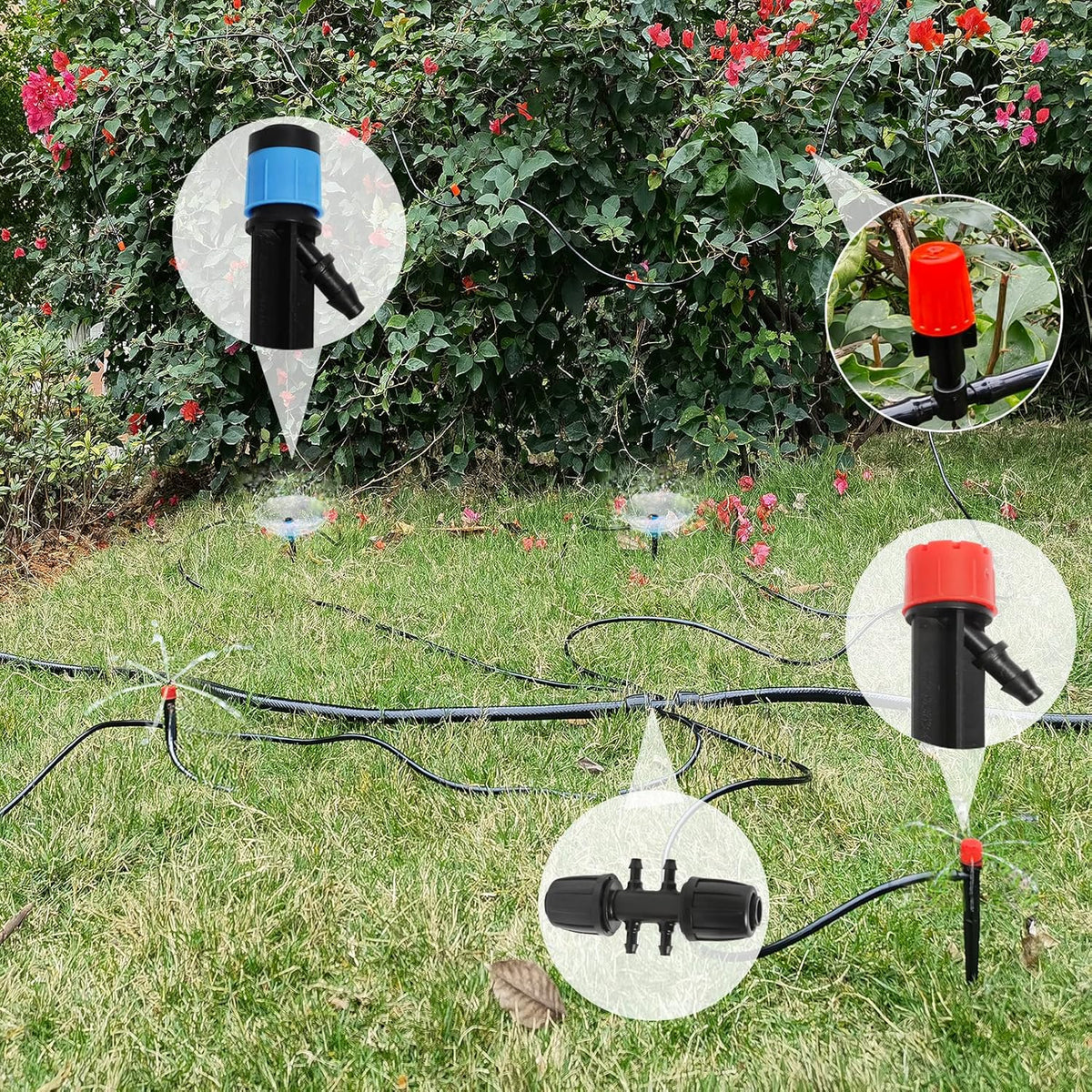 240FT Drip Irrigation System Kit, Automatic Garden Watering Misting System for Greenhouse, Yard