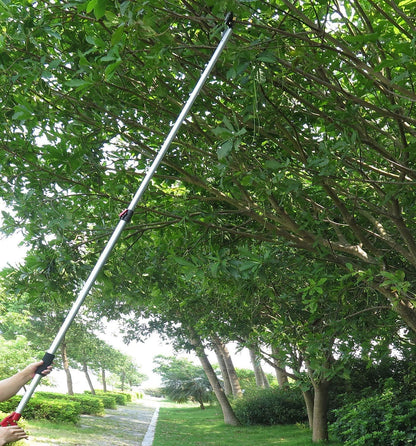 4.4-7.2 Foot Tree Pruner 2 Sections Extendable 4 Nodes Adjustable, Cut and Hold Pruning Trimmer