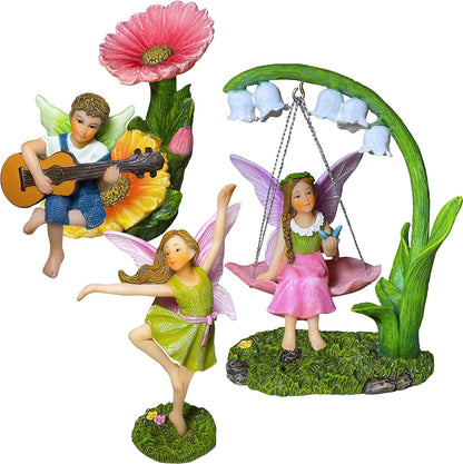 Mood Lab Fairy Garden - Dancing Swing Accessories Kit of 5 pcs - Miniature Garden Figurines Set