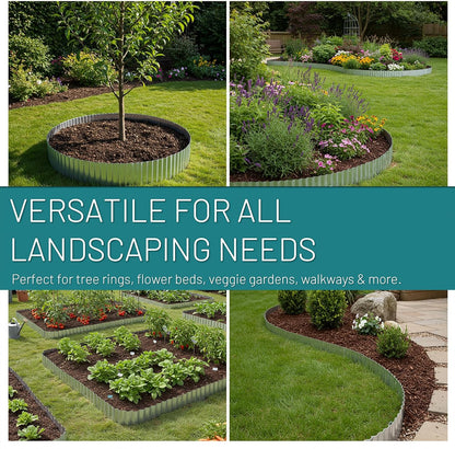 50FT Galvanized Steel Corrugated Metal Landscape Edging – Flexible & Rustproof Garden Edging