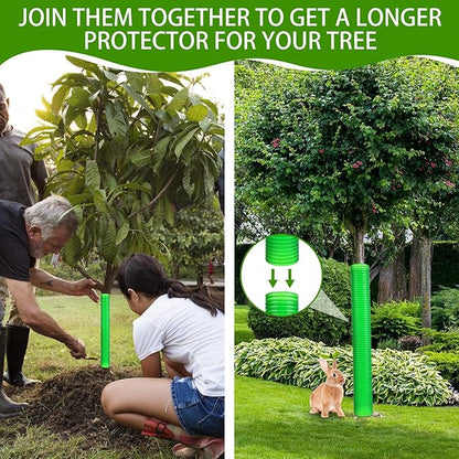 Menkxi 20 Pcs Corrugated Tree Guards Tubes Plastic Saplings Tree Trunk Protectors Wraps to Protect