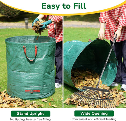 GreatBuddy 32 Gallon Reusable Yard Waste Bag, Heavy Duty, Upright Lawn Bags with 4 Reinforced