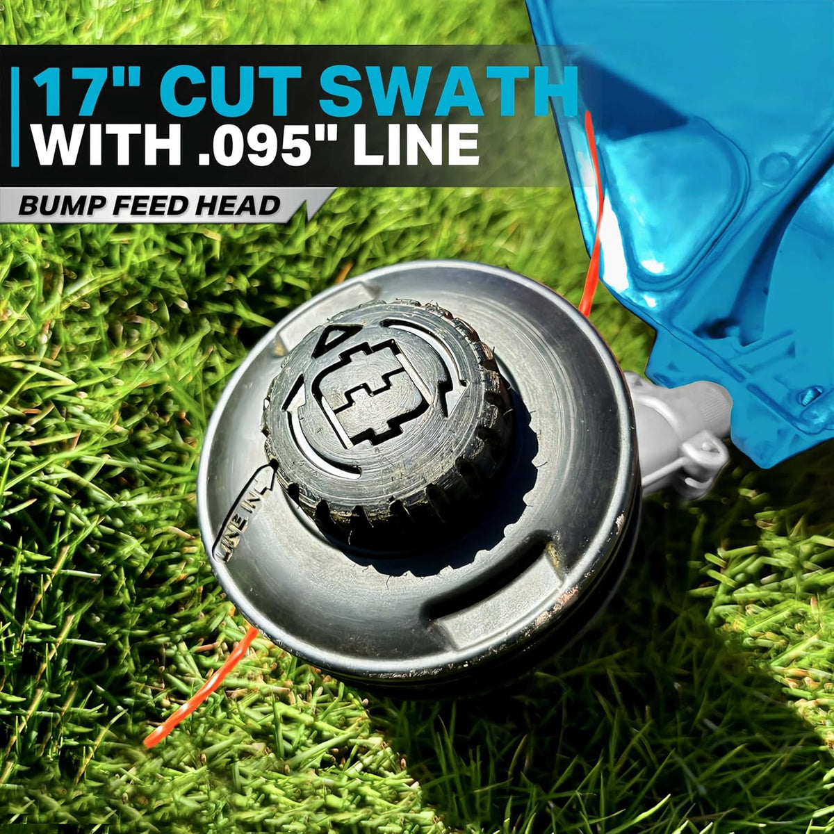 RB 17" Cordless String Trimmer, 40V Lithium Battery Weed Wacker with 4.0Ah Battery & Fast Charger &