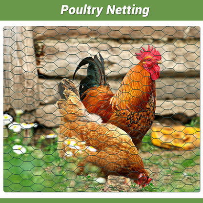 Chicken Wire Fencing Mesh, Galvanized Hexagonal Floral Chicken Wire, Outdoor Anti-Rust Poultry