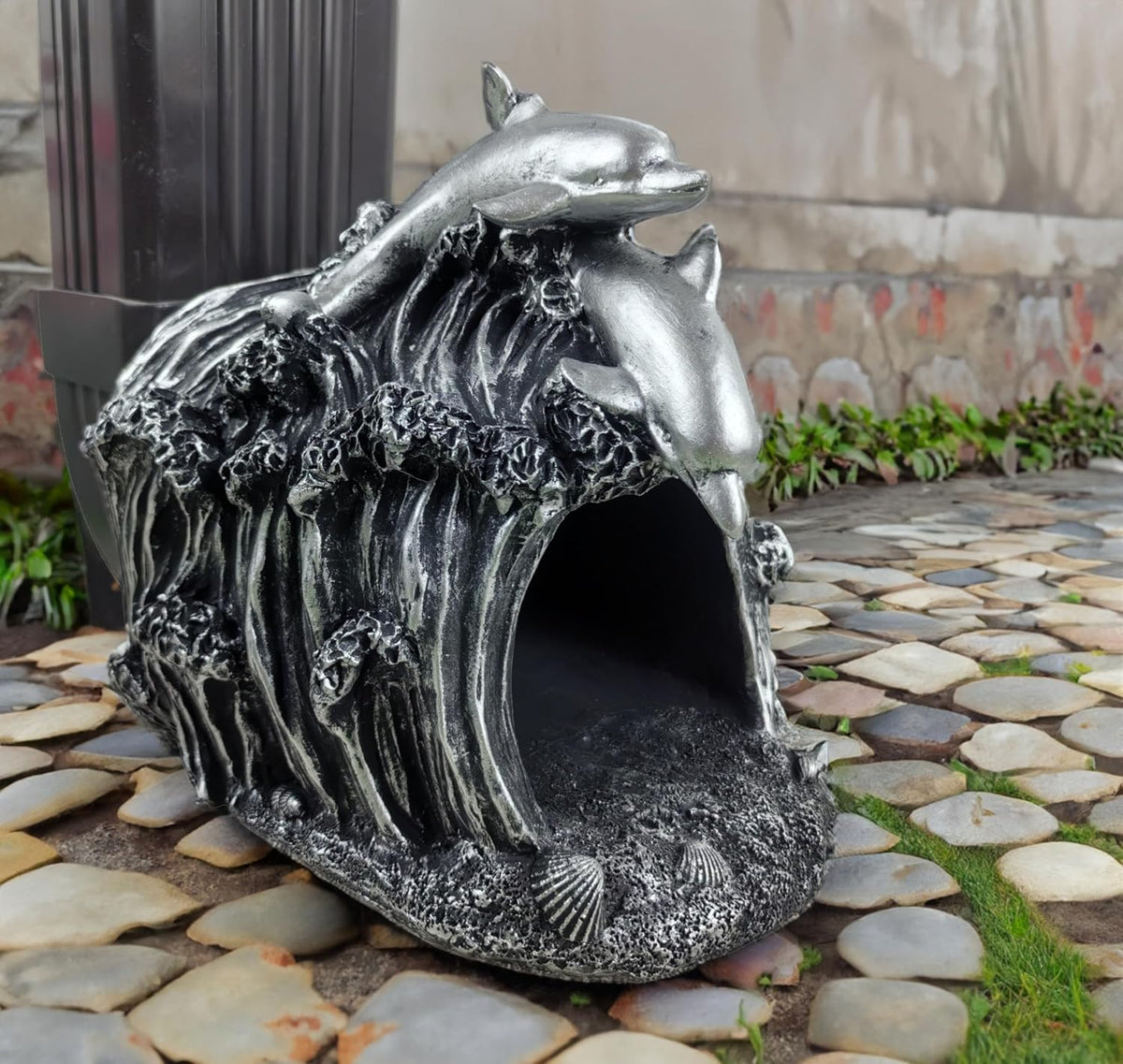 coolboy Dolphin Statue Gutter Downspout Extension Decorative,Animal Garden Statue Outdoor