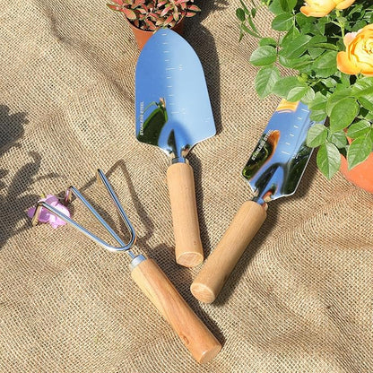 Garden Tool Set, 3 Pieces Gardening Kit with Garden Plant Twist Tie and Plastic Plant Tag