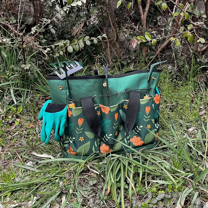 Garden Tool Bag, Portable Garden Tote Bag with Handle, Oxford Garden Tool Organizer Bag, Ideal
