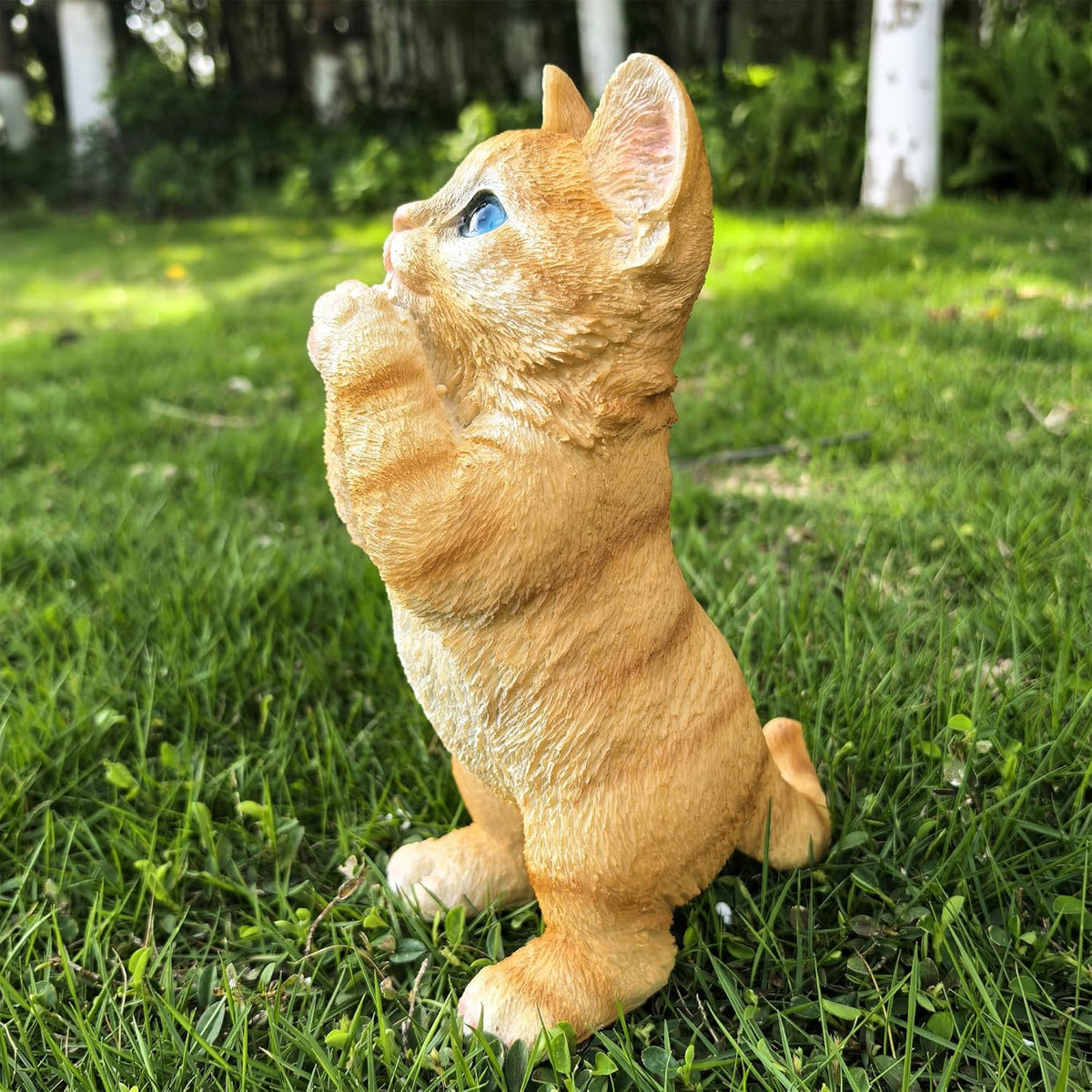 Garden Cat Statue Decorative Outdoor,Fairy Art Yard Décor Figurine for Patio Lawn, Pets Statue