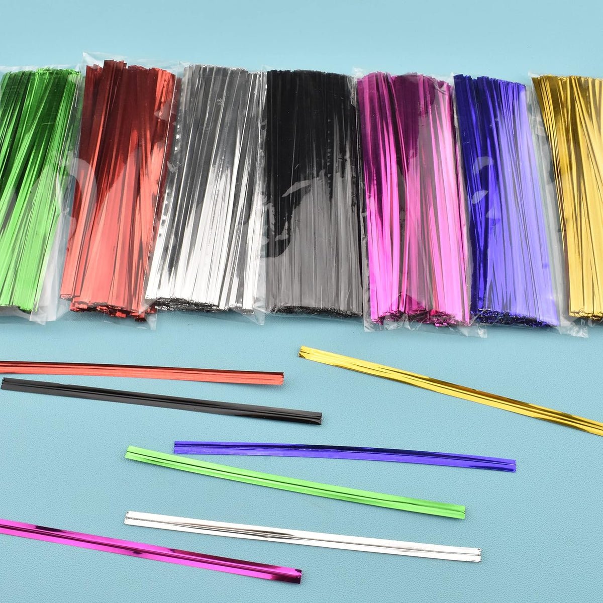 HAHIYO 700Pcs 4 inches 7 Colors Metal Twist Ties Bread Candy Coffee Bag Ties Plant Garden Twist