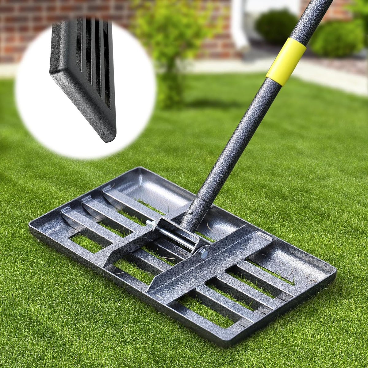 Lawn Leveling Rake, Heavy Duty 17" x 10" Stainless Steel Lawn Leveler for Soil Dirt Leveling