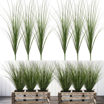 6PCS Fake Plants Artificial Wheat Grass Greenery Plastic Plants Fake Grass Artificial Plants for