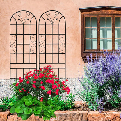 2 Pack Metal Garden Trellis 86.7" Tall Outdoor Climbing Plant Support for Roses, Flowers, Rustproof