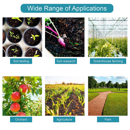 LAWNFUL Digital Soil pH Meter, Industrial Grade Soil pH Tester with Calibration-Free LCD Display