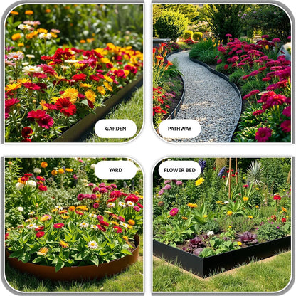 20ft. Galvanized Steel Landscape Edging (6-Pack) – 40" x 8" Metal Garden Border, Hammer-in Lawn