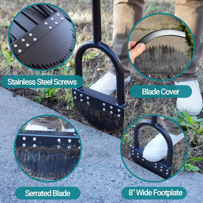One-Piece 41in Manual Edger Lawn Tool with Spring Steel Blade Manganese Steel Border Edger for
