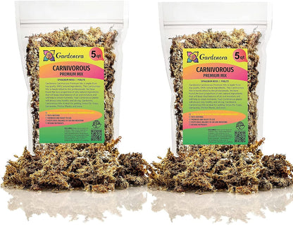 Gardenera Sphagnum Moss Potting Mix for Carnivorous Plants - 10 Quart - Moss and Perlite Blend for