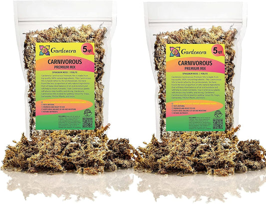 Gardenera Sphagnum Moss Potting Mix for Carnivorous Plants - 10 Quart - Moss and Perlite Blend for