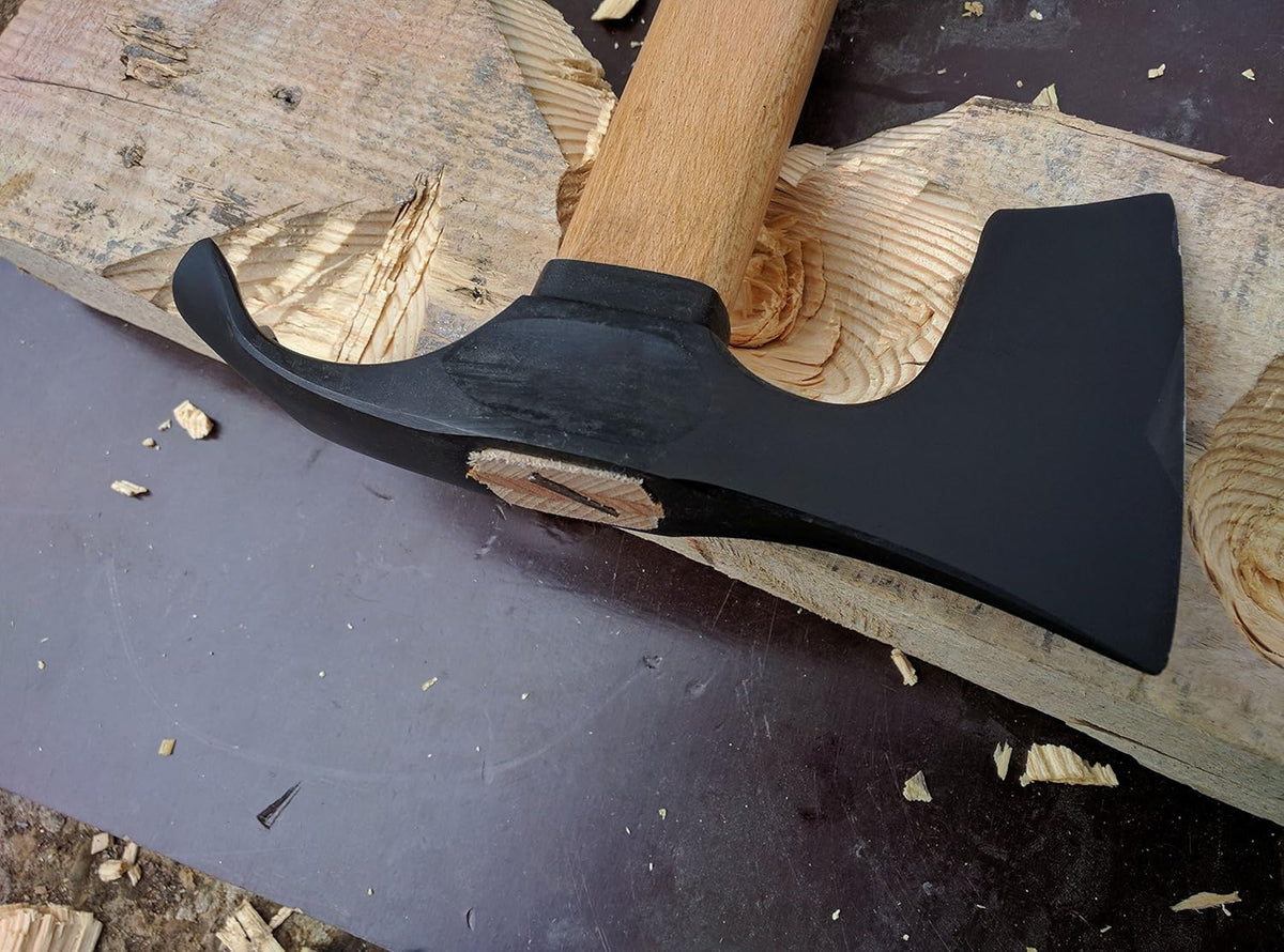 Elegant Small Bearded Hatchet/Axe Combined with Curved Adze Blade - Bowl Makers Tool- Rare!!!
