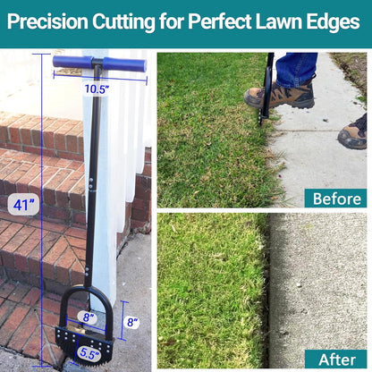 Edger Lawn Tool 41in Border Edger with Tempered Spring Steel Blade Long Rubber Handle Wide