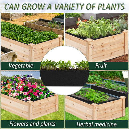 FULEIYA 1PCS Raised Garden Bed Liner Fabric Raised Garden Bed Breathable Drainage Rectangle Grow