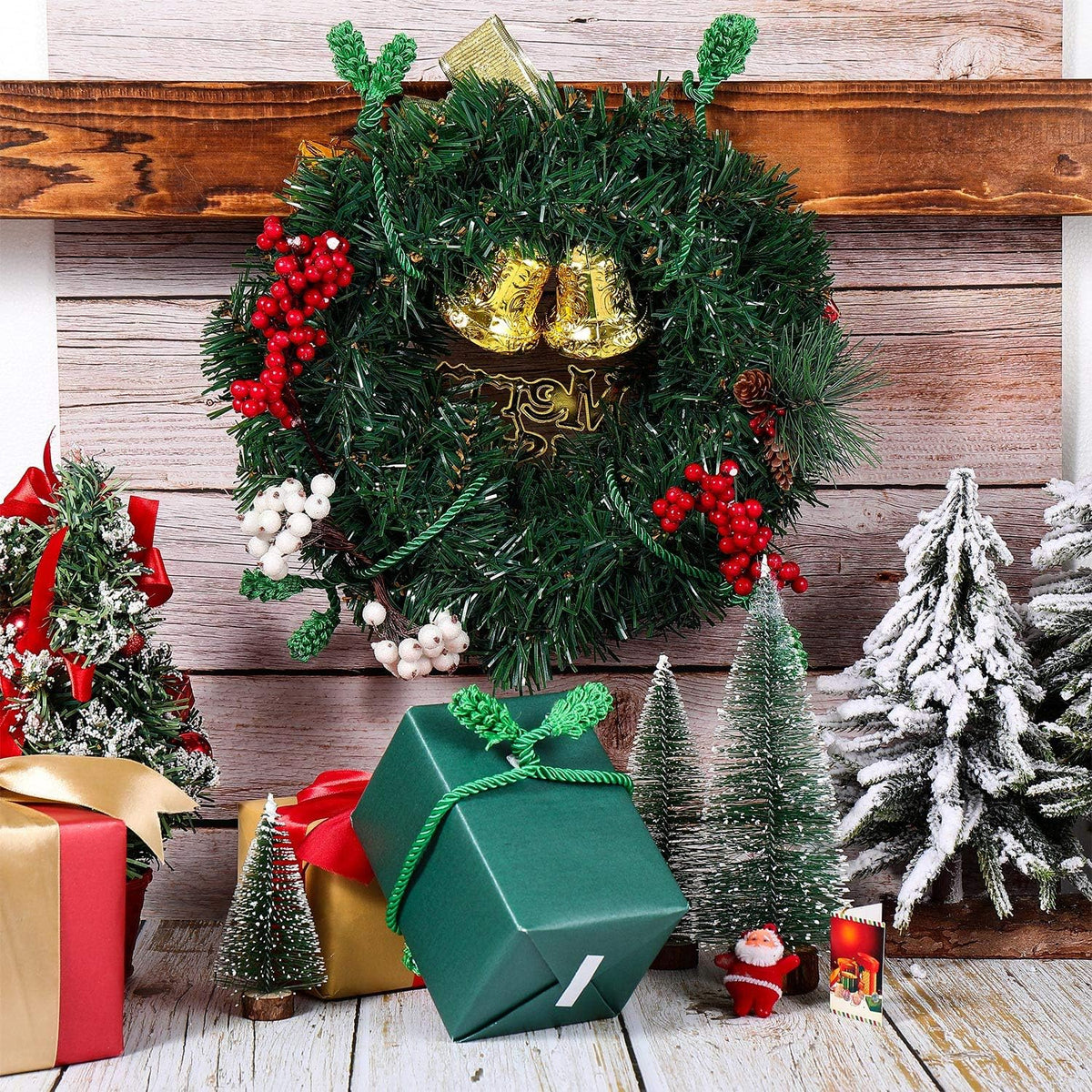 Shappy 6 Pieces Christmas Garland Banister Ties Christmas Decorative Reusable and Flexible Twist