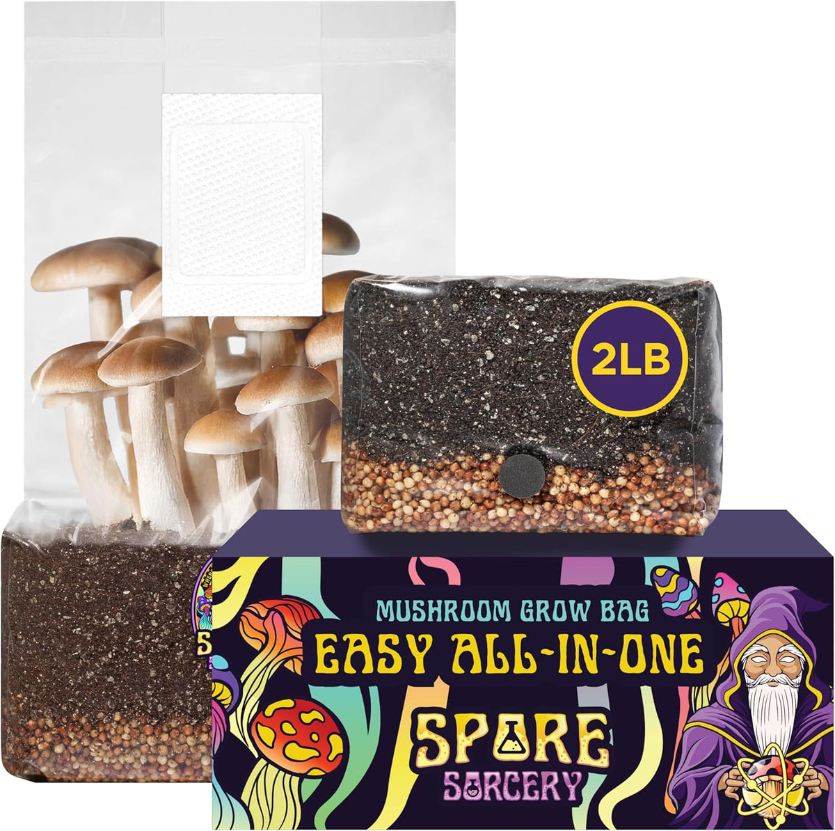 2 LB All-in-One Grow Bag: Up to 16oz of Mushrooms! Nutrient-Enhanced, Injection Port, Just Add Your