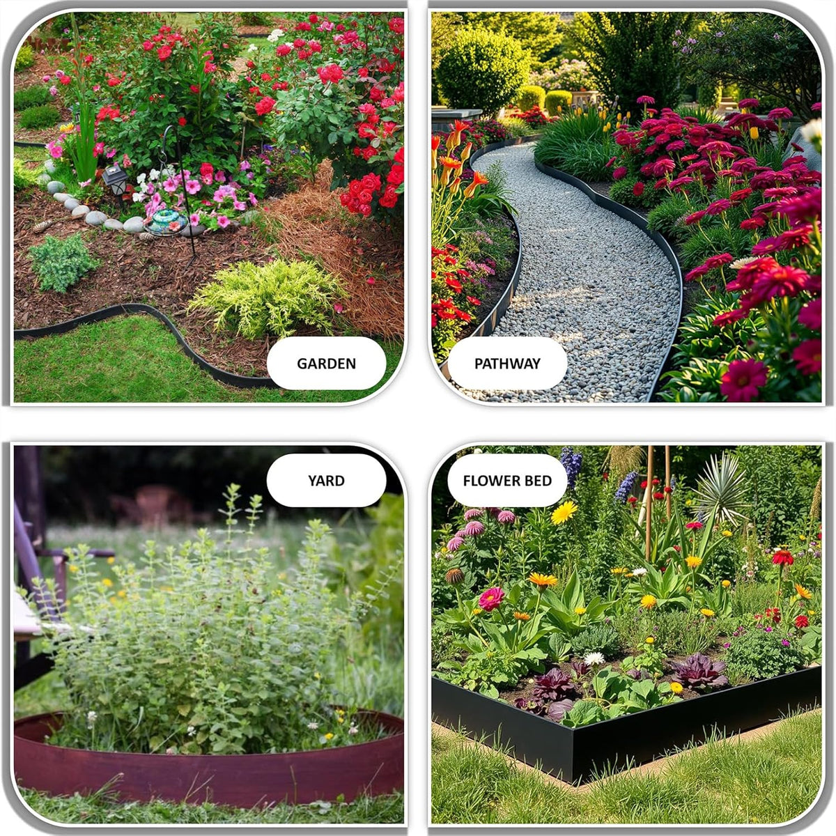 33ft. Galvanized Steel Landscape Edging (10-Pack) – 40" Metal Edging for Landscaping with 11