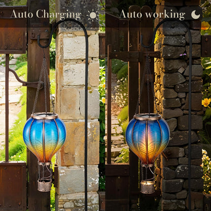 TERESA'S COLLECTIONS 2 Pack Hanging Solar Lantern Outdoor Garden Decor for Valentine,Waterproof