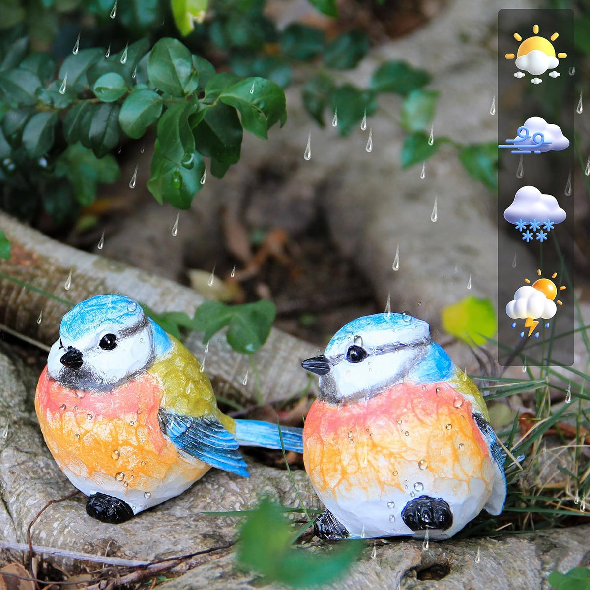 Bird Statue for Garden Decoration,A Set of 2 Pieces Garden Sculptures & Statues,Animal Bird