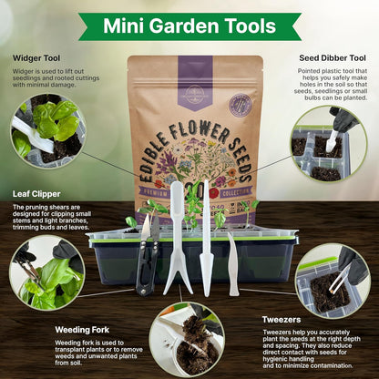 Organo Republic 20 Edible Flower Seeds Variety Pack- Indoor/Outdoor. 7000+ Non-GMO Heirloom: