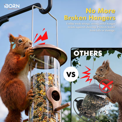 Bird Feeders for Outdoors 15" 6 Ports Chew-Resistant, Copper-Plating, 1PK
