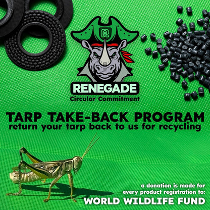 RENEGADE Industrial Cargo Tarp 3x3 ft – Heavy Duty, 6X Stronger, Waterproof, PFAS-Free – Trunk &
