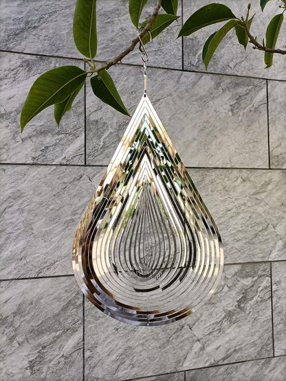 Wind Spinner Flowing-Light Effect Courtyard Decorations Made of Stainless Steel House Hanging