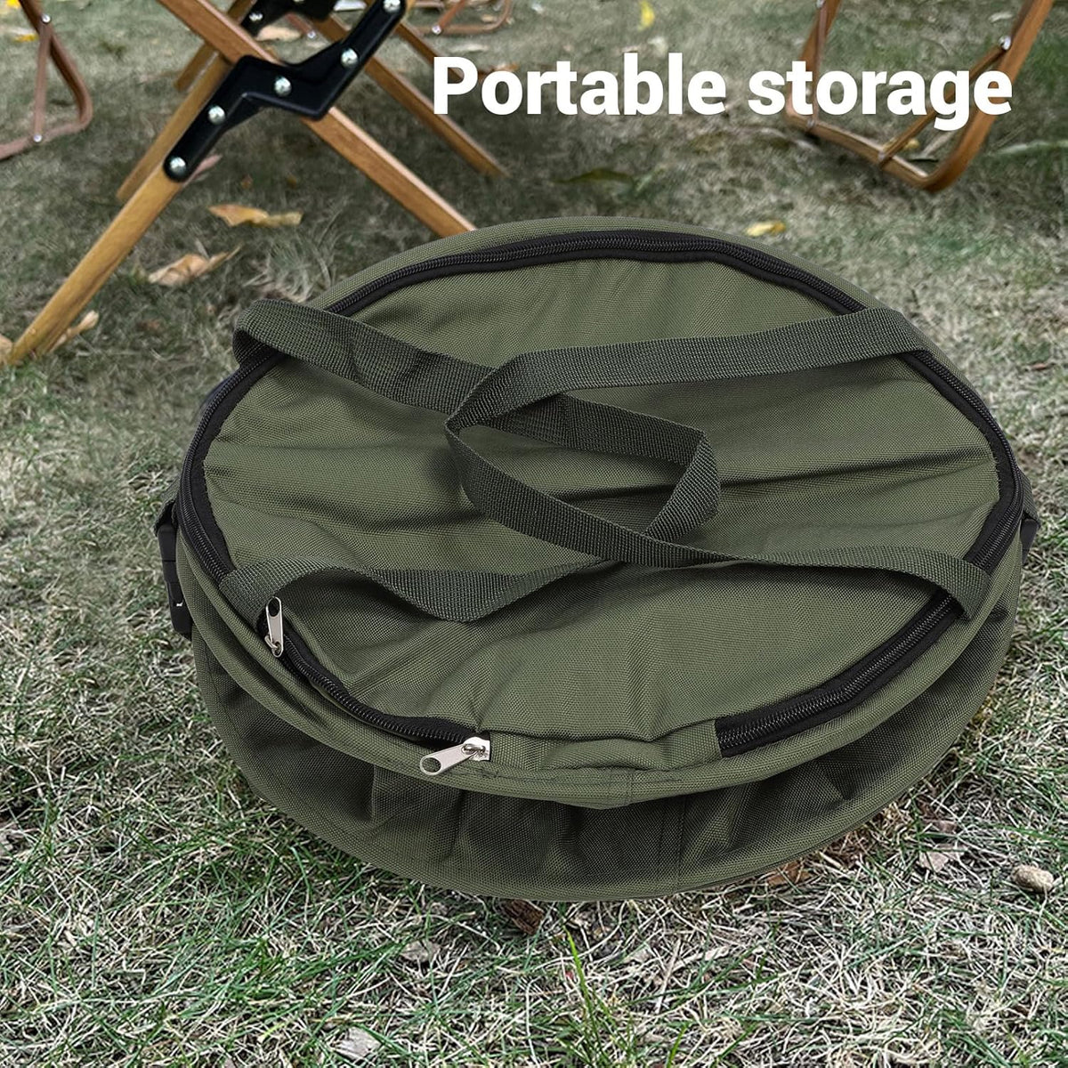 Zunate Collapsible Lawn and Leaf Bag, 24 Gallon Collapsible Trash Can, Reusable Outdoor Yard Waste