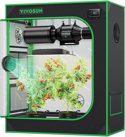 VIVOSUN S3018 30"x18"x36" Grow Tent, High Reflective Mylar with Observation Window and Floor Tray
